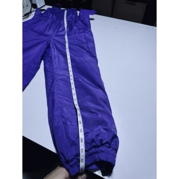 Vintage LL Bean Kids Ski Bib Snowboard Pants Thinsulate Purple Green Size 10-12 - Picture 10 of 10